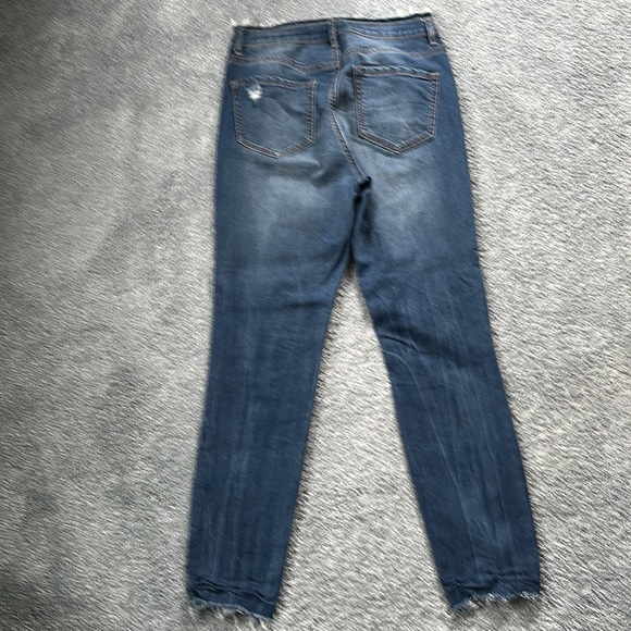 Black Daisy Dark Wash Skinny Jeans with holes - Picture 5 of 5